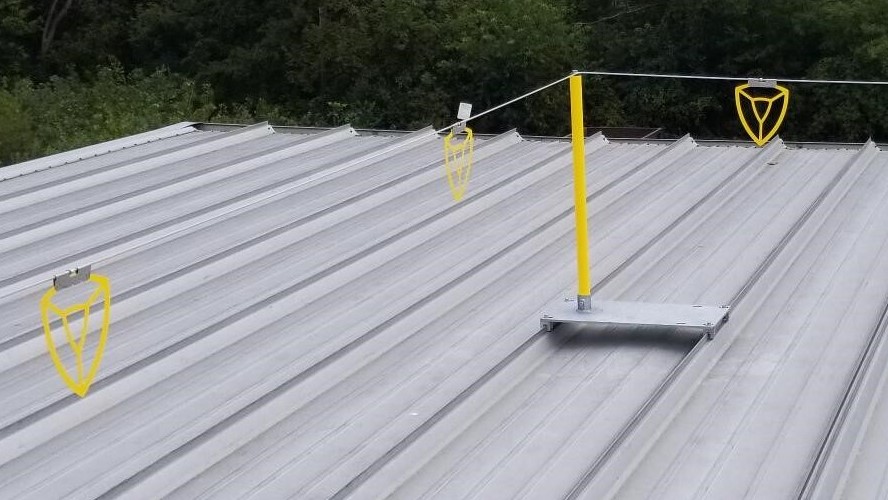metal roof warning line