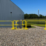 ladder guarding on exterior rooftop