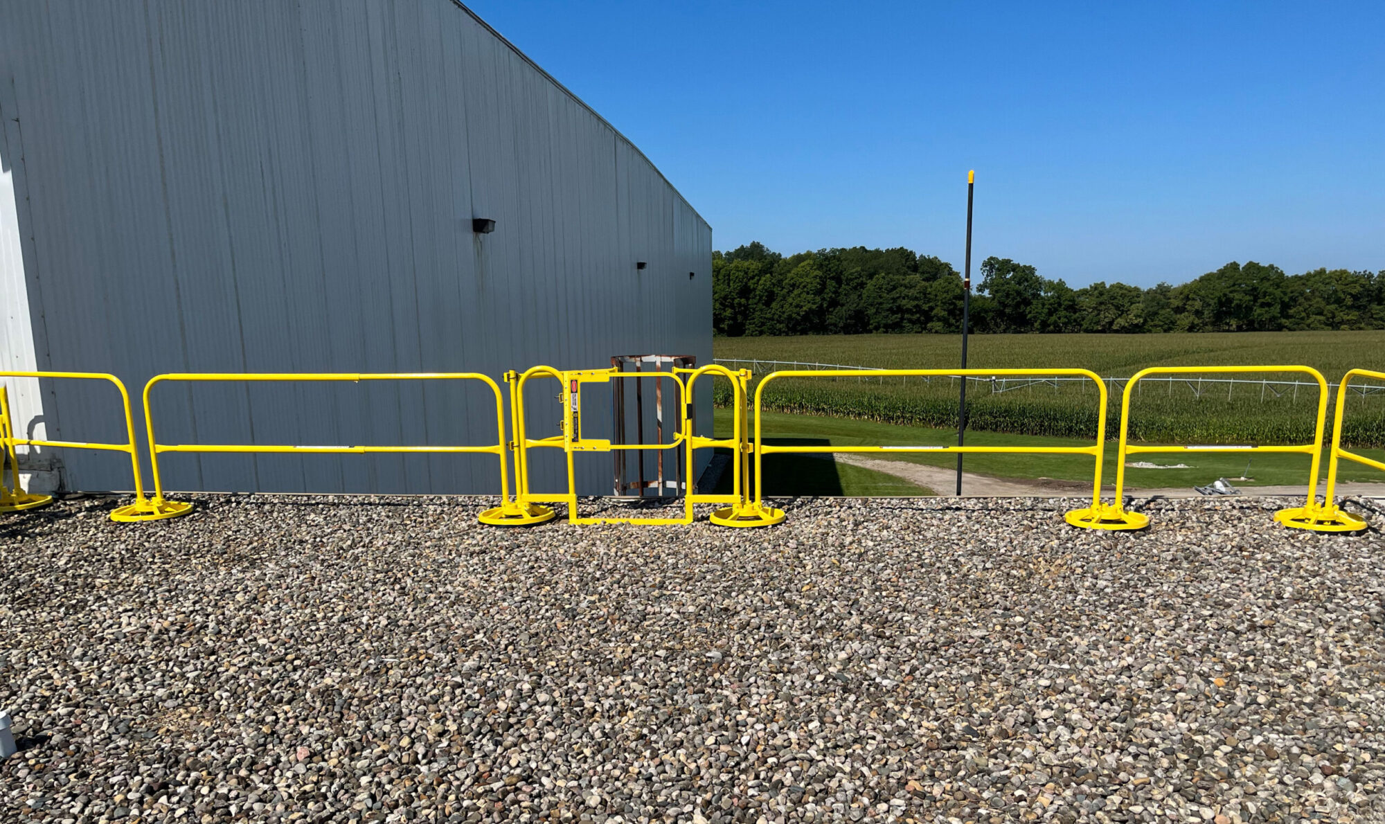 ladder guarding on exterior rooftop