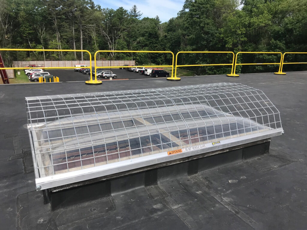 skylight screen protecting skylight on exterior roof - src360 mobile rail in backround