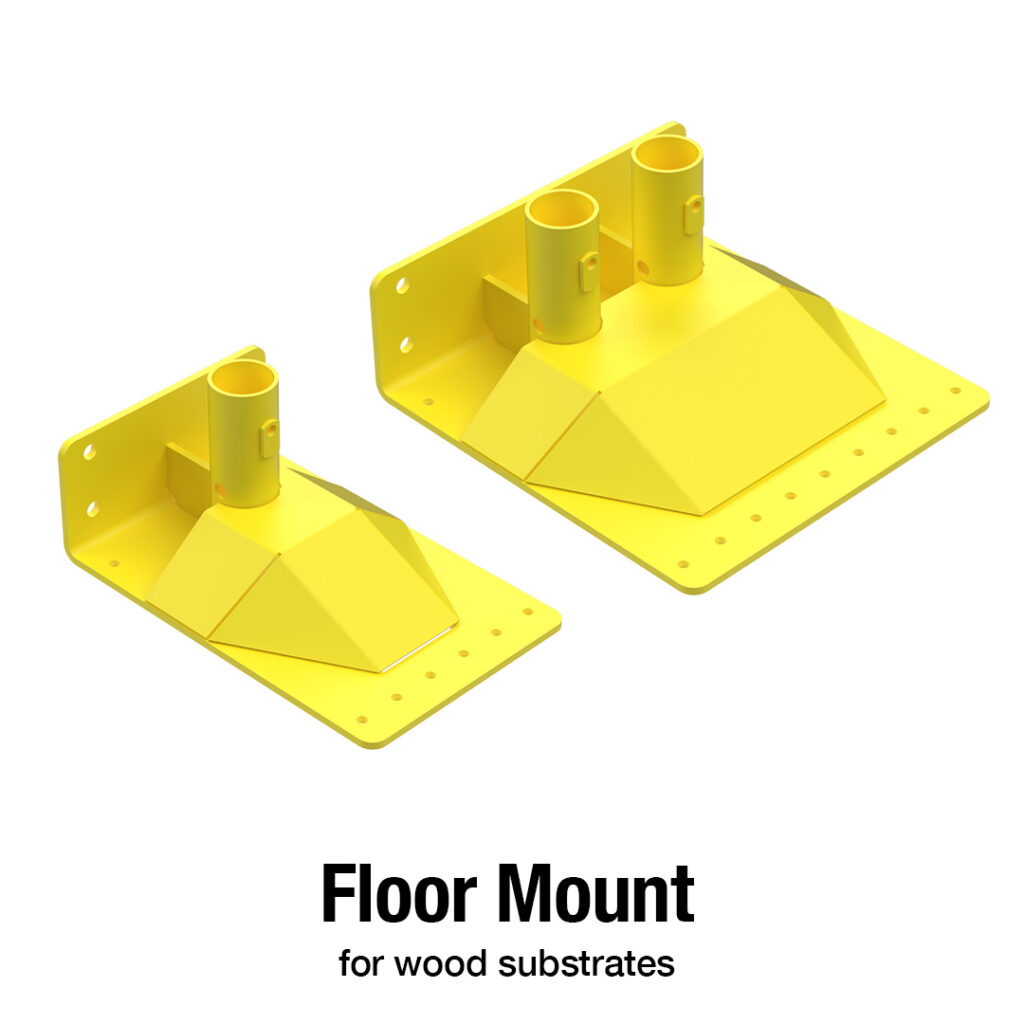 floor mount bracket for wood substrates