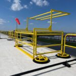 mezzanine gate on exterior rooftop
