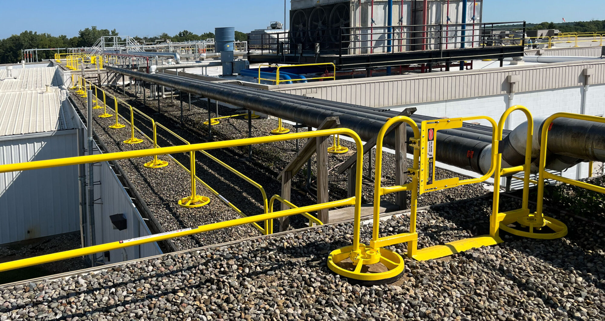 safety rail company self closing gate on roof