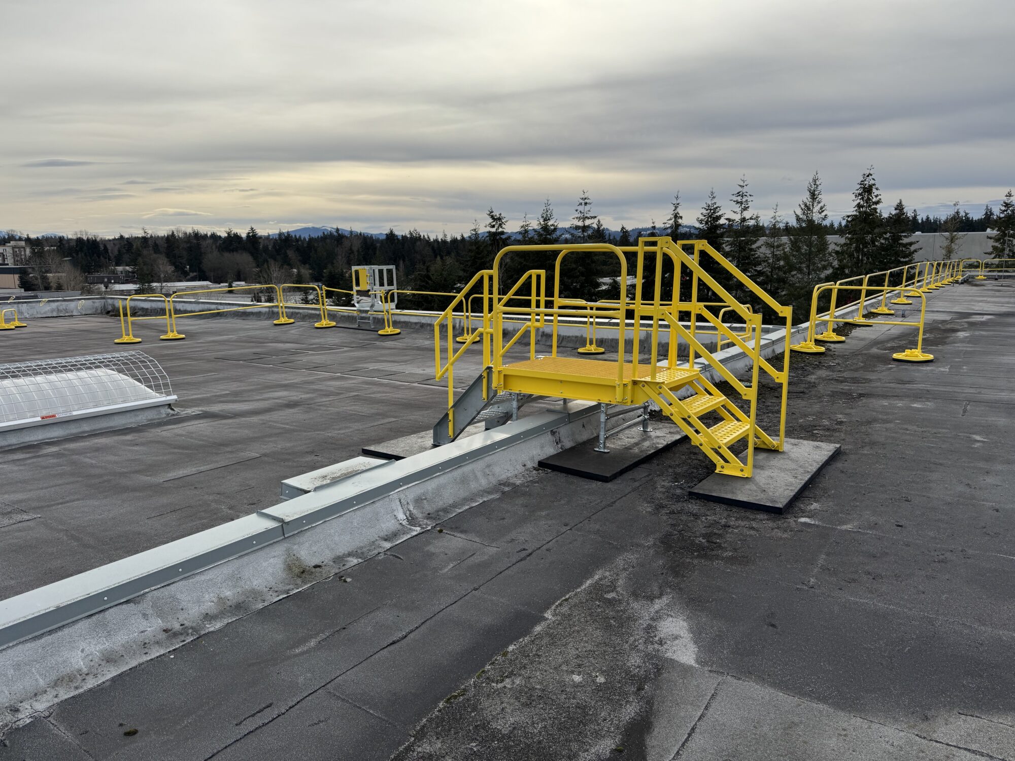 crossover stairs on rooftop
