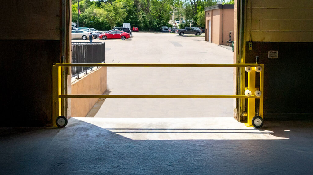 Roller gate in warehouse loading dock