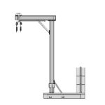 Portable fall arrest system rendering side view