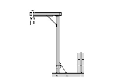 Portable fall arrest system rendering side view